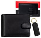 Zestaw prezentowy: Portfel, Brelok, czarny, skóra ekologiczna, Rovicky