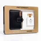 Zestaw prezentowy: Portfel, skóra ekologiczna, Woda perfumowana, Velvet, Peterson