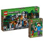Zestaw promocyjny: LEGO Minecraft, Przygody na skale macierzystej, 21147 + GRATIS: LEGO Minecraft, Minecraft BigFig, Steve z papugą, 21148