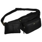 Zestaw, Saszetka na biodro, nerka, Etui na klucze, czarny, skórzany, Peterson