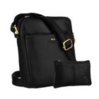 Zestaw, Torba listonoszka, Etui na klucze, czarny, skórzany, Peterson