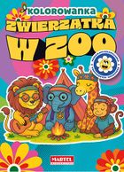 Zwierzątka w zoo. Kolorowanka z naklejkami