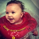 Baby Swimmer, dmuchany kołnierz do pływania z grzechotką, okrągły, 6-36 kg