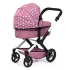 Bayer Design, Xeo Combi, głęboki wózek dla lalek z torbą, różowy w gwiazdki
