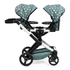 Bayer Design, Xeo Twin, bliźniaczy wózek dla lalek z torbą, zielony w gwiazdki