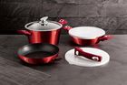 Berlinger Haus, Burgundy, zestaw: garnki granitowe z pokrywą + patelnie, 6 elementów