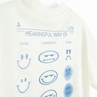 Biały t-shirt o kroju relaxed S.W.Smiley NOWEAR