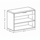 Boximo, Leva, szafka na buty z siedziskiem, 60-30-47 cm