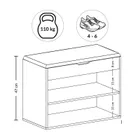 Boximo, Leva, szafka na buty z siedziskiem, 60-30-47 cm