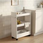 Boximo, Movo, wąski regał kuchenny na kółkach, trzy półki, 60-79-22 cm