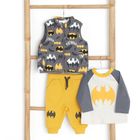 Cool Club, Komplet chłopięcy, Bluzka z długim rękawem, Spodnie dresowe, Bezrękawnik, mix, Batman