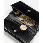 Czarny, skórzany portfel damski na zatrzask - Peterson