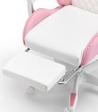 Dziecięcy fotel gamingowy z wysuwanym podnóżkiem, różowy
