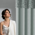 Eurofirany, zasłona gotowa, Roses, na taśmie, 140-270 cm, miętowy