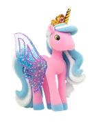 Galupy, Skrzydlate Jednorożce, brokatowa figurka z kryształkiem Swarovskiego, 1 szt.