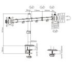 Gembird, uchwyt dla 2 monitorów, regulowany, 17"-32"