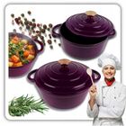 Hage, emaliowany garnek żeliwny, fioletowa, 24 cm, 4l