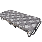 HaloFuture, łóżko gościnne, turystyczne, składane z materacem i kółkami, szary, 80-190 cm