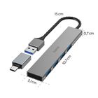 Hama, hub USB, 4 porty USB 3.2, gen1 5 gbit/s, ultra slim z adapterem USB-C