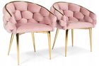 Hedo, Glamour, krzesło welurowe, złote nogi, różowe