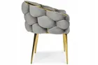 Hedo, Glamour, krzesło welurowe, złote nogi, szare