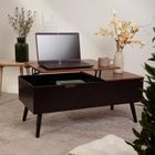 Homla, Anzabi, stolik kawowy, z podnoszonym blatem, brązowy, 105-50,5-43,5 cm