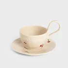 Homla, Isernia, filiżanka ze spodkiem, w wisienki, 0,2l