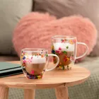 Homla, Seco, szklanka, z podwójną ścianką i kwiatami, 0,35l