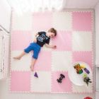 Humbi, mata piankowa, puzzle, róż, grafit, szary, 60-60 cm, 9 szt.