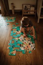 Janod, Dinozaury, puzzle edukacyjne z figurkami 3D, 200 elementów