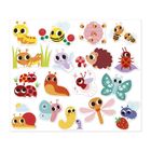 Janod, duże naklejki, zwierzęta w ogrodzie, 100 szt.