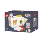 Janod, Pure, sorter drewniany, pudełko sensoryczne z chusteczkami