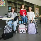 Kayokki, plecak szkolny, 1-komorowy, Szachownica, czarno-biała