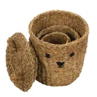 Kids Collection, Joy, pojemniki na zabawki, misie z uszkami, 3 szt.