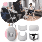 Kinderkraft, Igee, krzesełko do karmienia, Wood + bujaczek Calmee Grey
