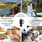 Klausberg, kubek termiczny, z rączką i słomką, stalowy, 1100 ml, kb-7942