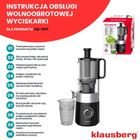 Klausberg, sokowirówka, wyciskarka wolnoobrotowa, pionowa, czarna, KB-7871