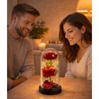 Lean Toys, 2 wieczne róże w kopule, z oświetleniem LED