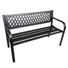 Lean Toys, ławka ogrodowa, metalowa, czarna, 120 cm