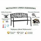Lean Toys, ławka ogrodowa, metalowa, czarna, 127 cm