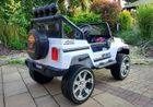 Lean Toys, Samochód Jeep, pojazd na akumulator, biały