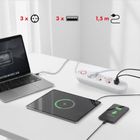 Maclean, listwa zasilająca, 3 gniazda, 3xUSB, 110-240V, AC 50/60HZ, 2.1A, 2500W, biała, 1,5m, MCE394 W