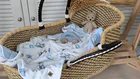 MimiNu, NewMinky, kocyk, misie błękit + baby blue, 60-70 cm