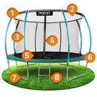 Neo-Sport, trampolina ogrodowa profilowana, z siatką wewnętrzną, 14ft/435 cm