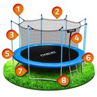 Neo-Sport, trampolina ogrodowa, z siatką wewnętrzną i drabinką, 13ft/404 cm
