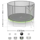 Neo-Sport, trampolina ogrodowa z siatką zewnętrzną i drabinką, 10ft/312cm