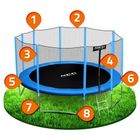 Neo-Sport, trampolina ogrodowa, z siatką zewnętrzną i drabinką, 15ft/465 cm