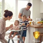 Nukido, Nelo, drewniane krzesełko do karmienia, szaro-białe