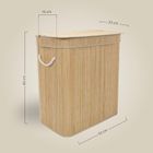 Nuxio, Arvi, bambusowy kosz na pranie, 2-komorowy, 100l