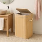 Nuxio, Luva, bambusowy kosz na pranie z pokrywą, 80l